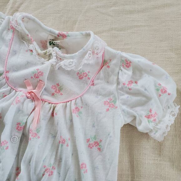 Vintage Floral Footed Pjs 12-18 months - Picture 4 of 7
